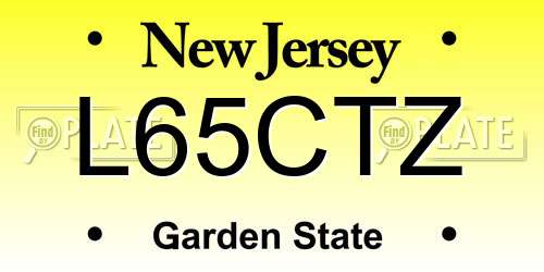 L65CTZ New Jersey License Plate