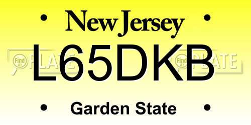 L65DKB New Jersey License Plate