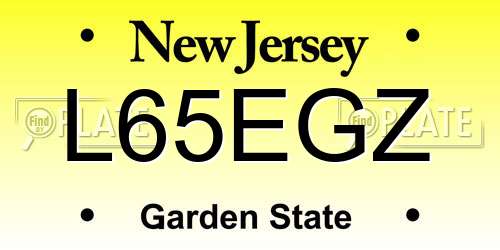 L65EGZ New Jersey License Plate