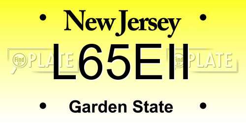 L65EII New Jersey License Plate