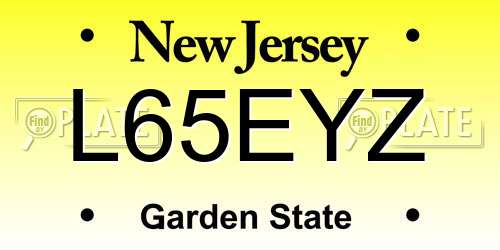 L65EYZ New Jersey License Plate