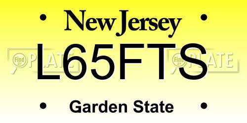 L65FTS New Jersey License Plate
