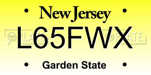 L65FWX New Jersey License Plate