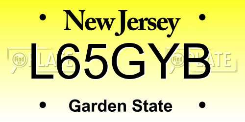 L65GYB New Jersey License Plate