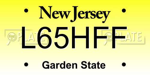 L65HFF New Jersey License Plate