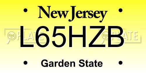 L65HZB New Jersey License Plate