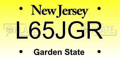 L65JGR New Jersey License Plate