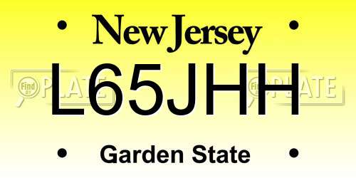L65JHH New Jersey License Plate