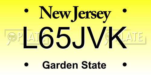 L65JVK New Jersey License Plate