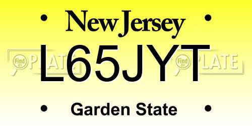 L65JYT New Jersey License Plate