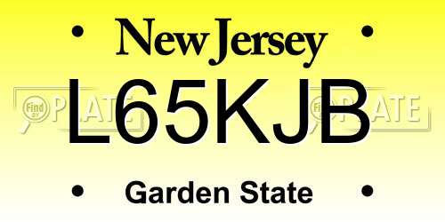 L65KJB New Jersey License Plate