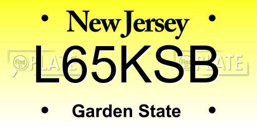L65KSB New Jersey License Plate