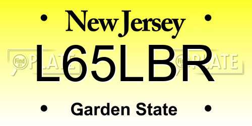 L65LBR New Jersey License Plate