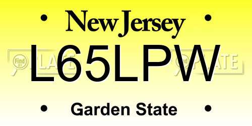 L65LPW New Jersey License Plate