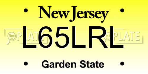 L65LRL New Jersey License Plate