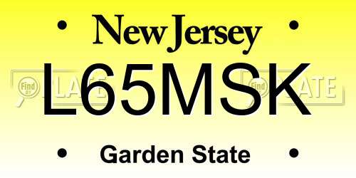 L65MSK New Jersey License Plate
