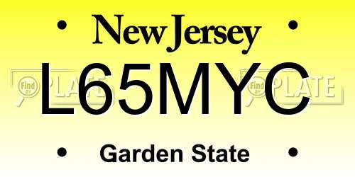 L65MYC New Jersey License Plate