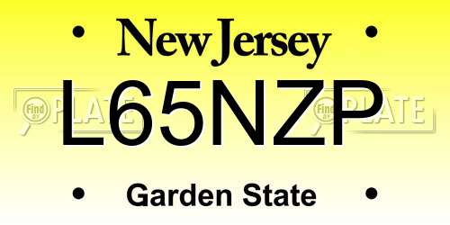 L65NZP New Jersey License Plate