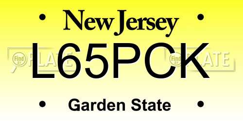 L65PCK New Jersey License Plate