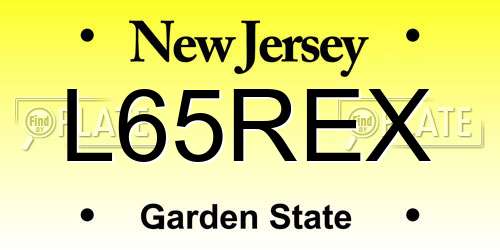 L65REX New Jersey License Plate