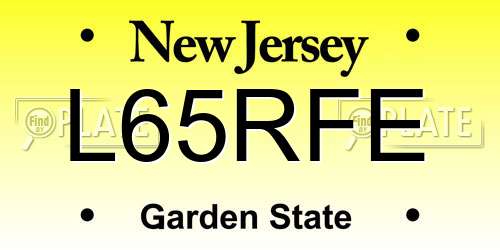 L65RFE New Jersey License Plate