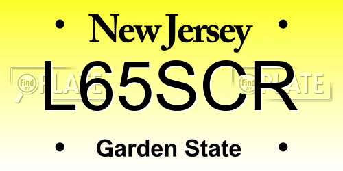L65SCR New Jersey License Plate