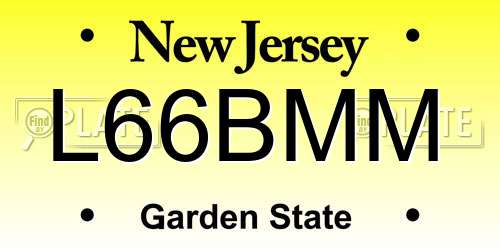 L66BMM New Jersey License Plate