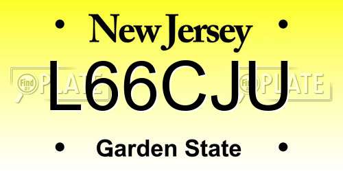 L66CJU New Jersey License Plate