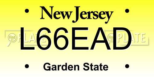 L66EAD New Jersey License Plate