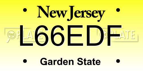 L66EDF New Jersey License Plate