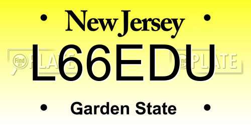 L66EDU New Jersey License Plate