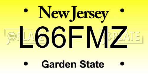 L66FMZ New Jersey License Plate