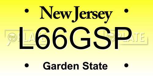 L66GSP New Jersey License Plate