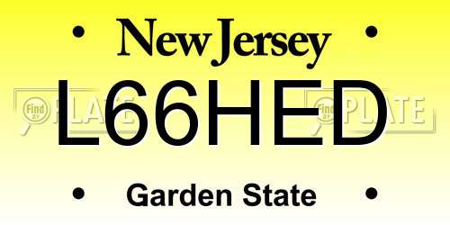 L66HED New Jersey License Plate