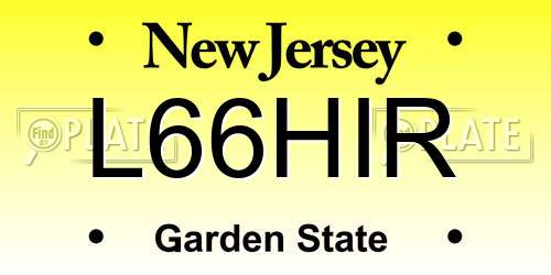 L66HIR New Jersey License Plate