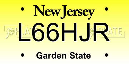 L66HJR New Jersey License Plate