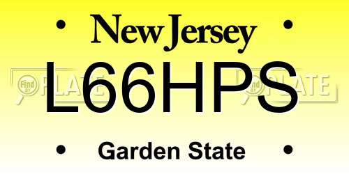 L66HPS New Jersey License Plate