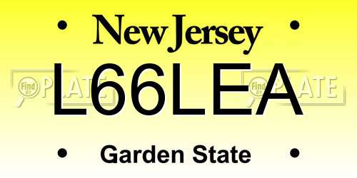L66LEA New Jersey License Plate