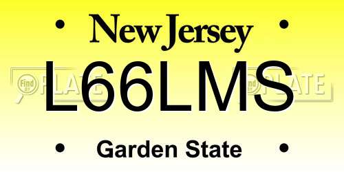 L66LMS New Jersey License Plate