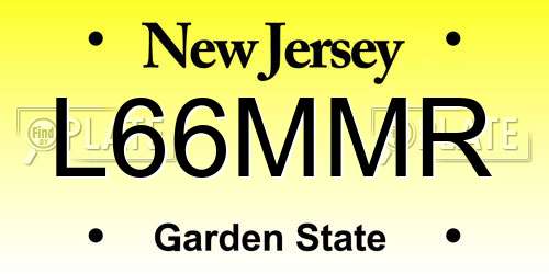 L66MMR New Jersey License Plate