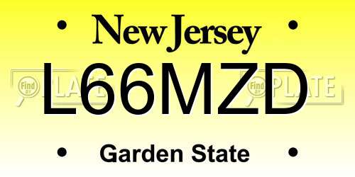 L66MZD New Jersey License Plate