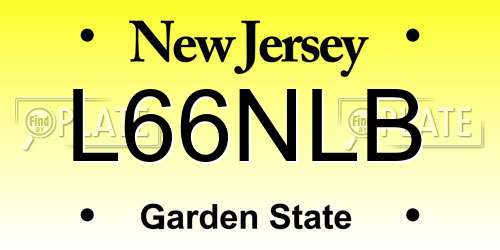 L66NLB New Jersey License Plate