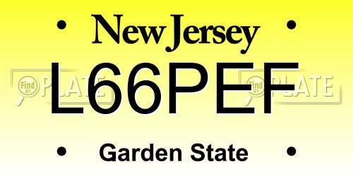 L66PEF New Jersey License Plate