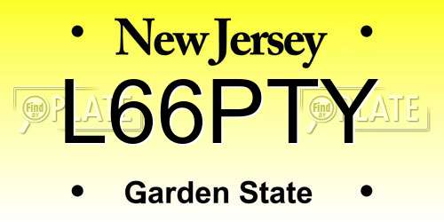L66PTY New Jersey License Plate