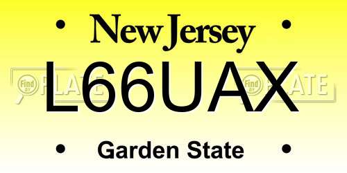 L66UAX New Jersey License Plate