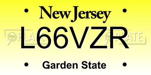 L66VZR New Jersey License Plate