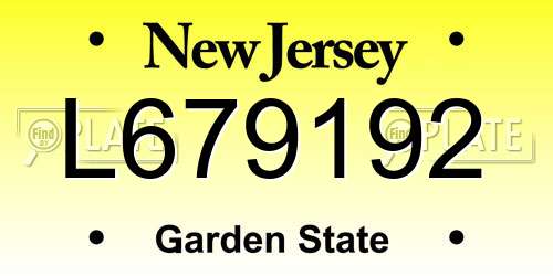 L679192 New Jersey License Plate