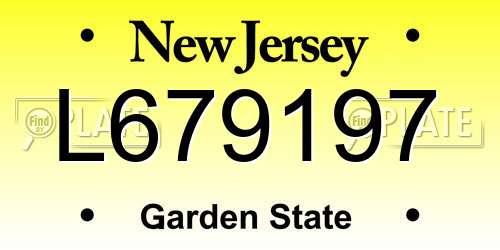 L679197 New Jersey License Plate