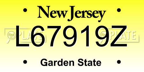 L67919Z New Jersey License Plate