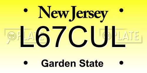L67CUL New Jersey License Plate